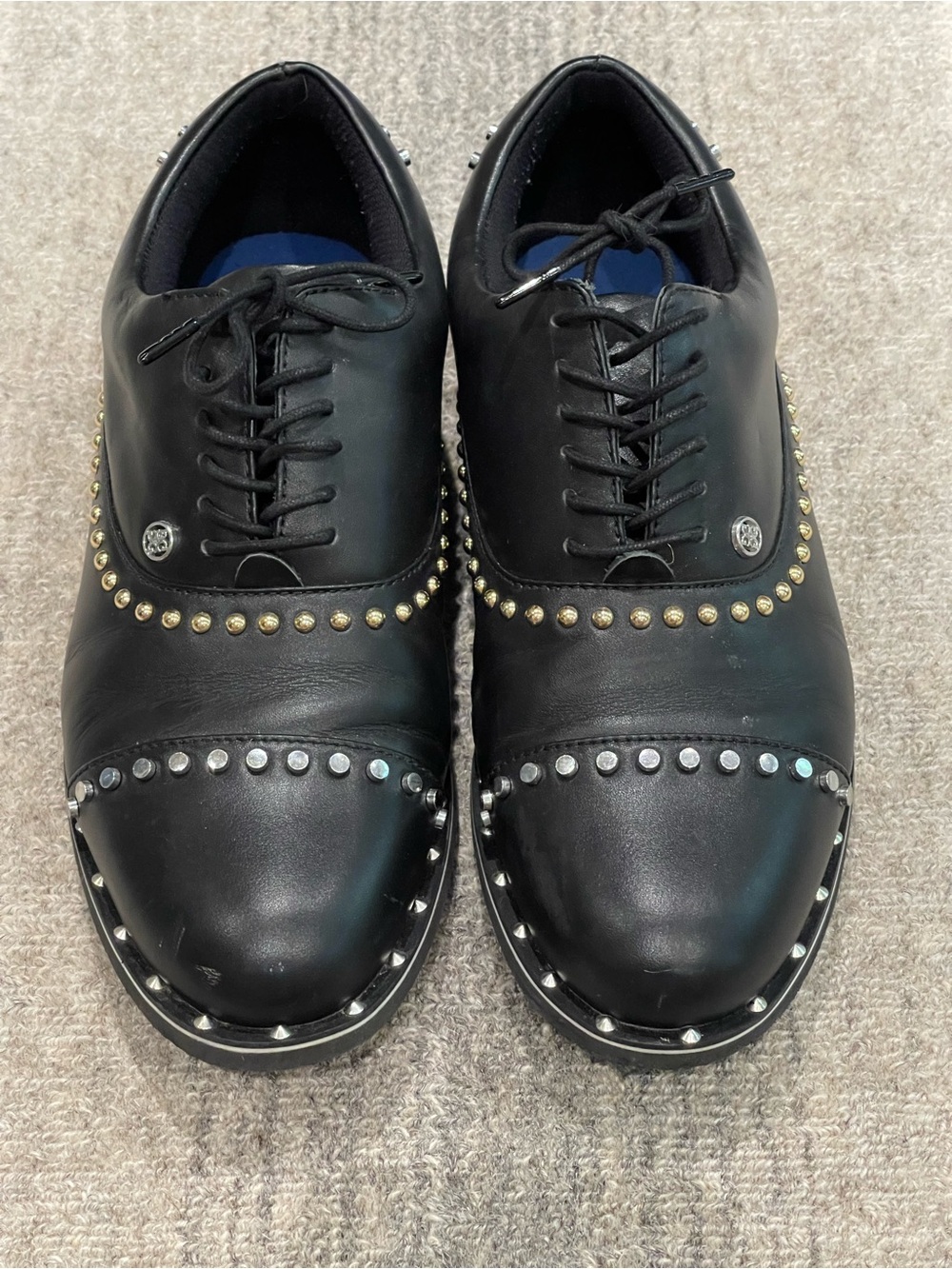 Black Studded women’s Lace-Up golf Shoes GFORE